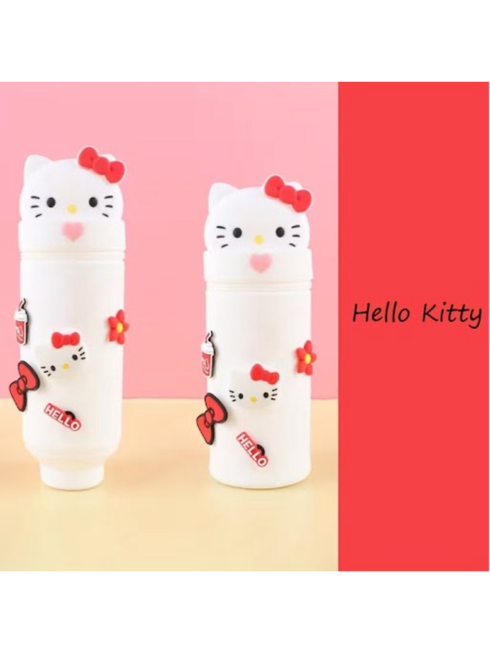 #HK-2159 Hello Kitty Silicone Expandable Pencil Holder with Removable Charms
